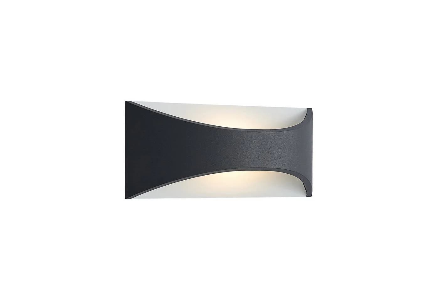 Lindby Außen-Wandleuchte Mathea Schwarz 1 x 9 W LED warmweiß - Bild 2