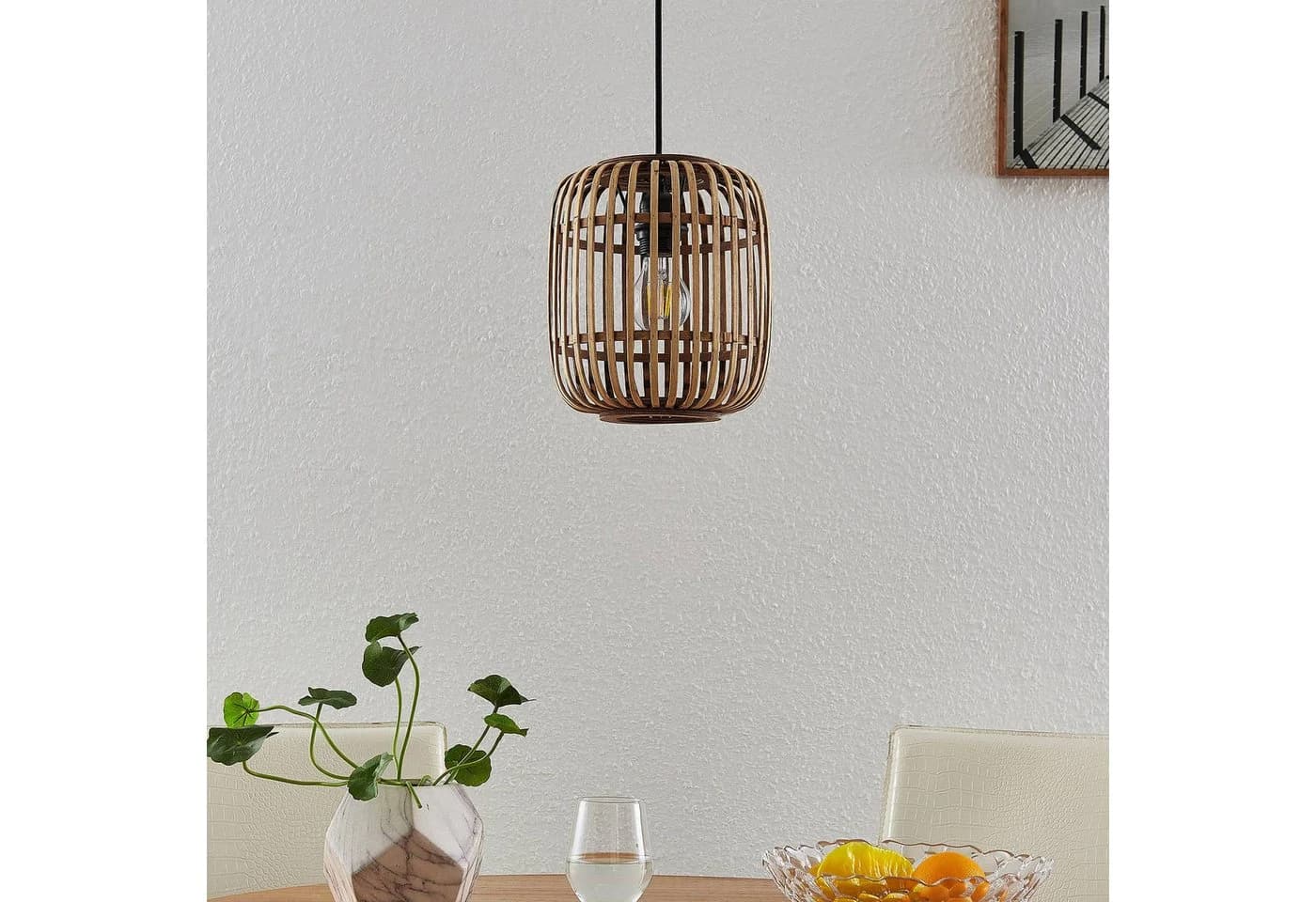 Lindby Hängeleuchte Canyana Rattan Ø 22 cm - Bild 4