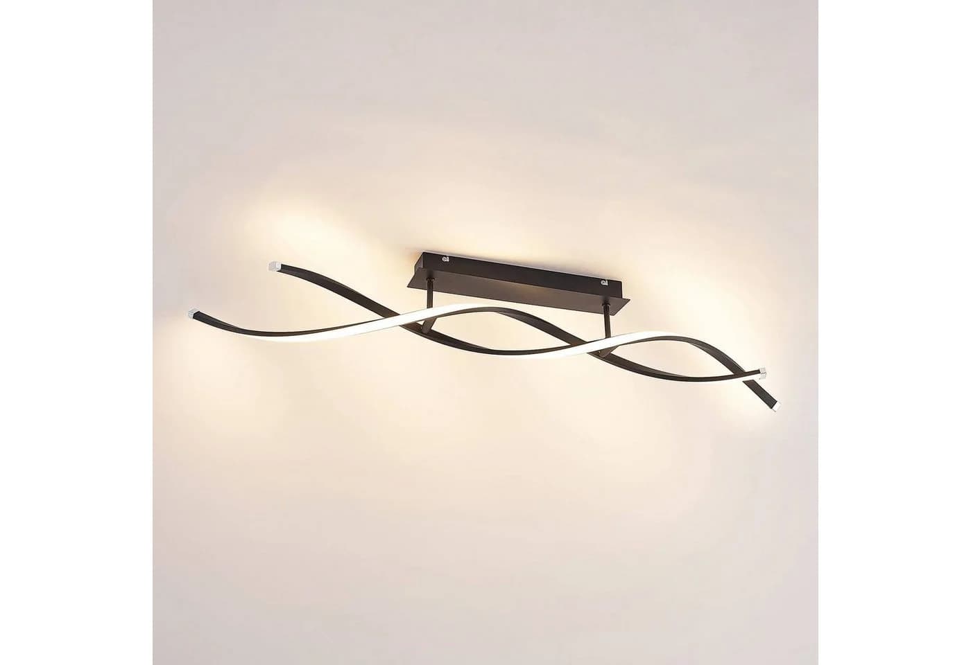 Lindby Deckenleuchte Welina LED 20W Schwarz Dimmbar Warmweiß - Bild 5