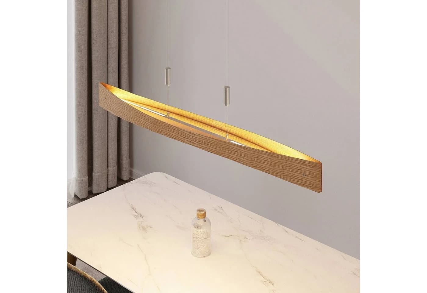 Lindby LED-Hängeleuchte Beazina Eiche Metall 118cm - Bild 4