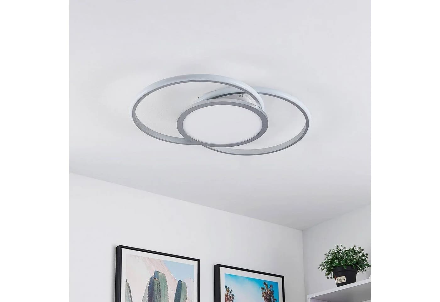 Lucande LED-Deckenlampe Senne 63 cm Silber Aluminium - Bild 3