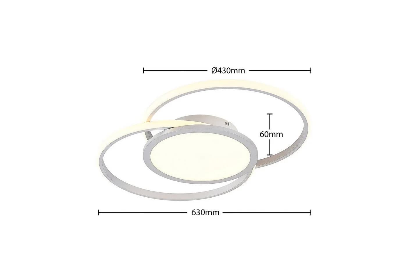 Lucande LED-Deckenlampe Senne 63 cm Silber Aluminium - Bild 5