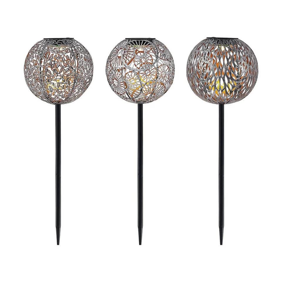Lindby LED-Solarlampen Vilani 3er-Set 54cm Erdspieß IP44 - Bild 2