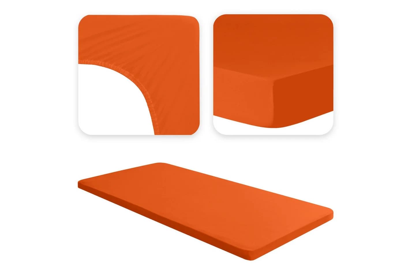 Jacobson Spannbettlaken TOPPER 100% Baumwolle Jersey Orange