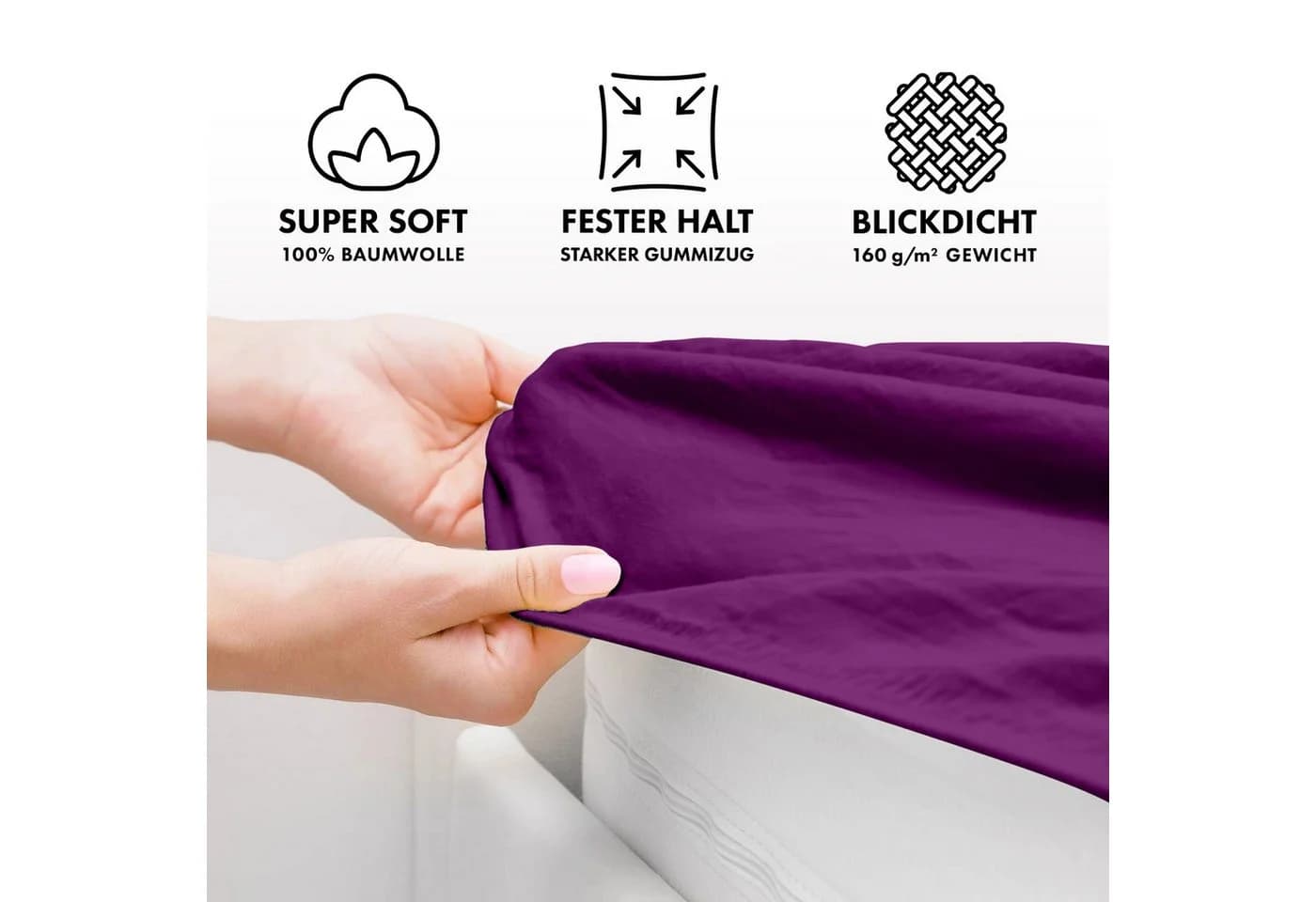 Jacobson Spannbettlaken BOXSPRING & ÜBERLÄNGE 100% Baumwolle Jersey - Bild 3