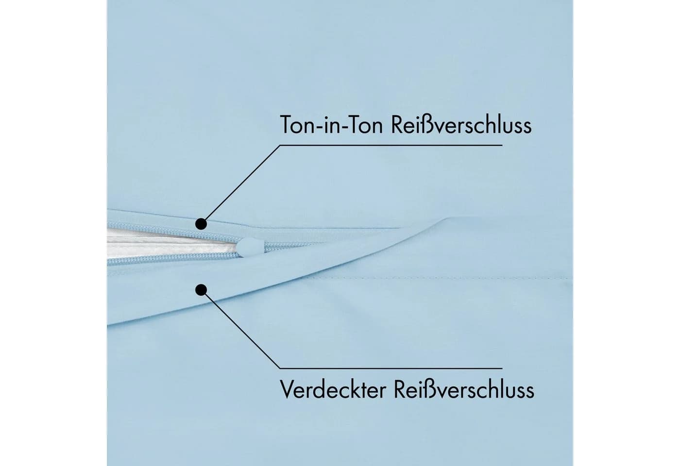 Jacobson Bettwäsche Set 100% Baumwolle Perkal Hellblau - Bild 4