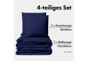 Jacobson Bettwäsche Set 100% Baumwolle Perkal Blau Bild 1