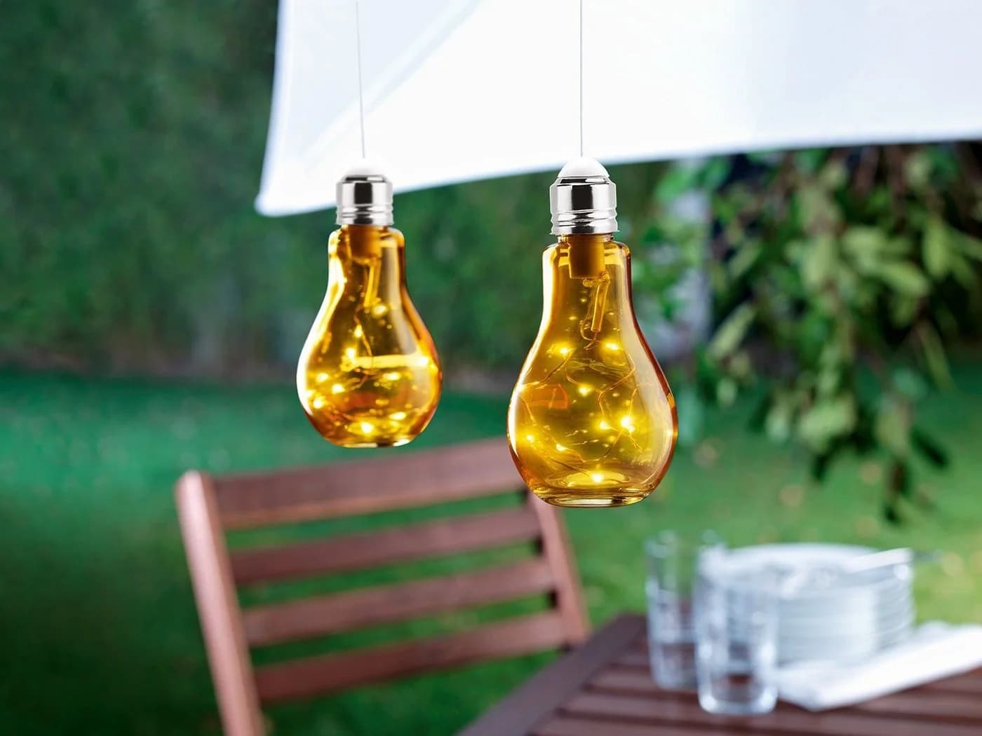 Melinera Deko LED Glühbirnen Farbleuchte IP44, 2 St.