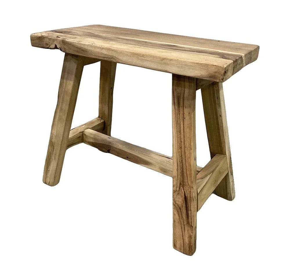 LebensWohnArt Sitzhocker GEMI aus recyceltem Teak Natural - Bild 2