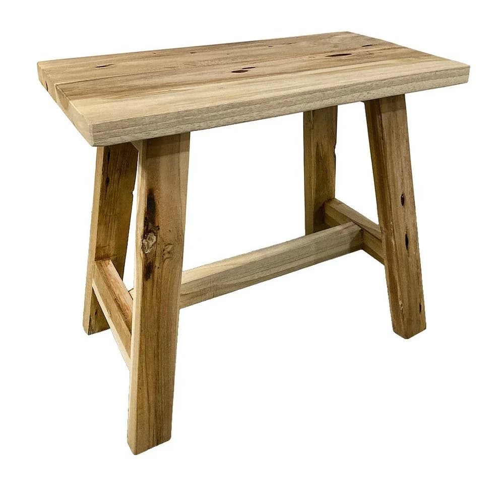LebensWohnArt Sitzhocker GEMI aus recyceltem Teak Natural - Bild 3