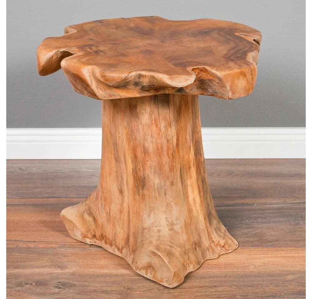 LebensWohnArt Beistelltisch Teak Massivholz Unikat Natural - Bild 2