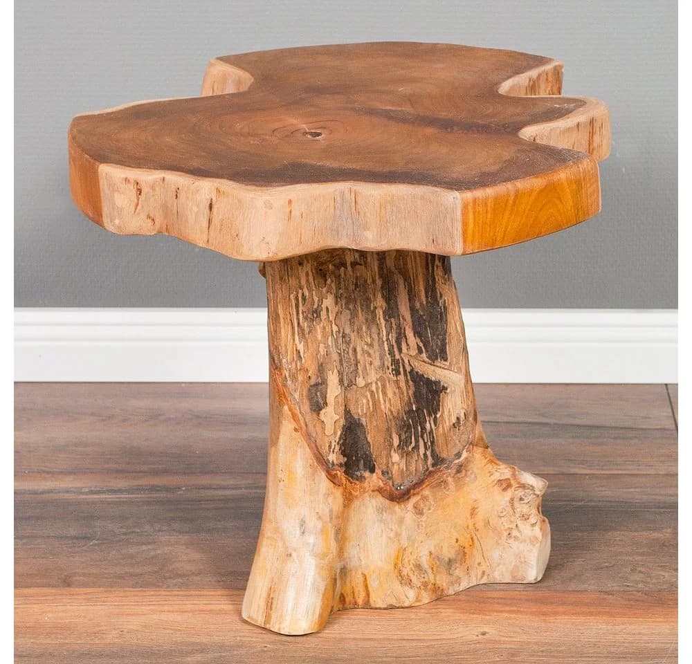 LebensWohnArt Beistelltisch Teak Massivholz Unikat Natural - Bild 3