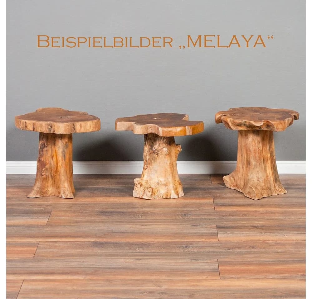 LebensWohnArt Beistelltisch Teak Massivholz Unikat Natural - Bild 4