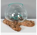 LebensWohnArt Dekoobjekt DROP Glas Teak Natural Handarbeit Bild 1