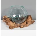 LebensWohnArt Dekoobjekt DROP Glas Teak Natural Handarbeit Bild 2