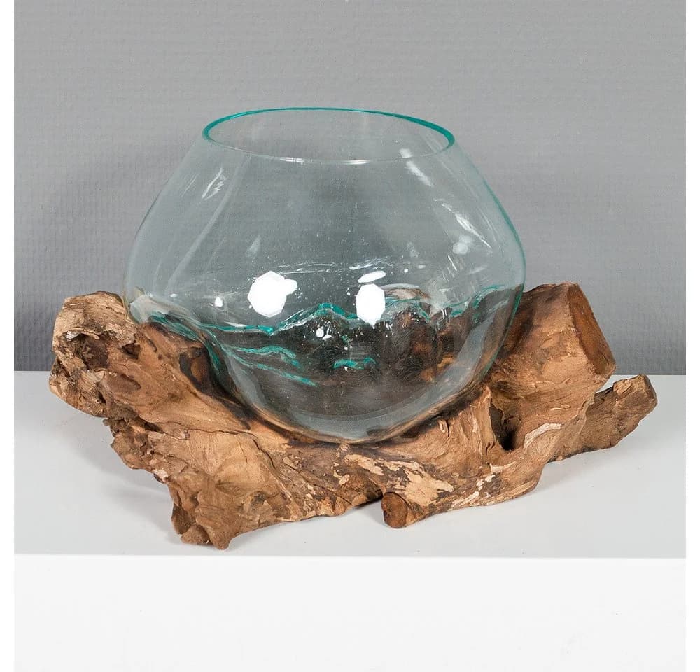 LebensWohnArt Dekoobjekt DROP Glas Teak Natural Handarbeit - Bild 2