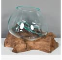 LebensWohnArt Dekoobjekt DROP Glas Teak Natural Handarbeit Bild 4