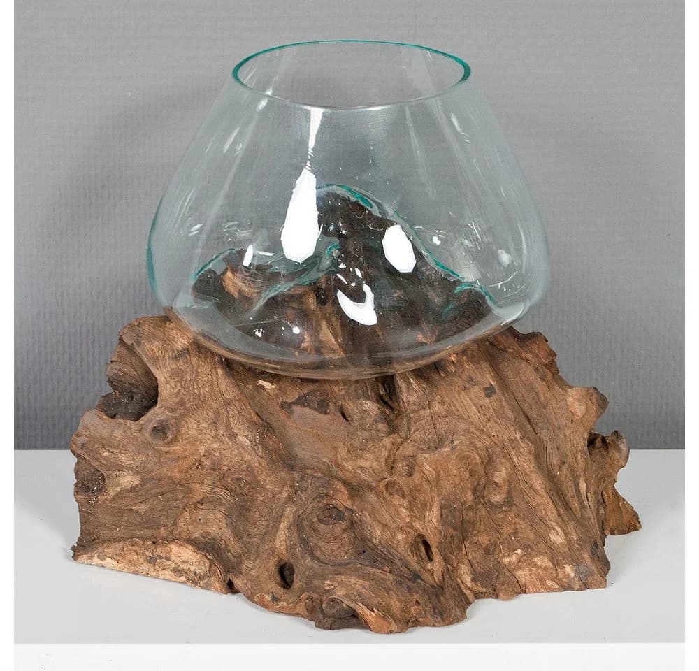 LebensWohnArt Dekoobjekt DROP Glas Teak Natural Handarbeit - Bild 5