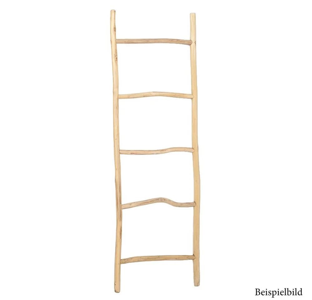 LebensWohnArt Deko-Leiter KEPALA ca. H150cm Natural Teak Handtuchhalter Kleiderständer - Bild 4