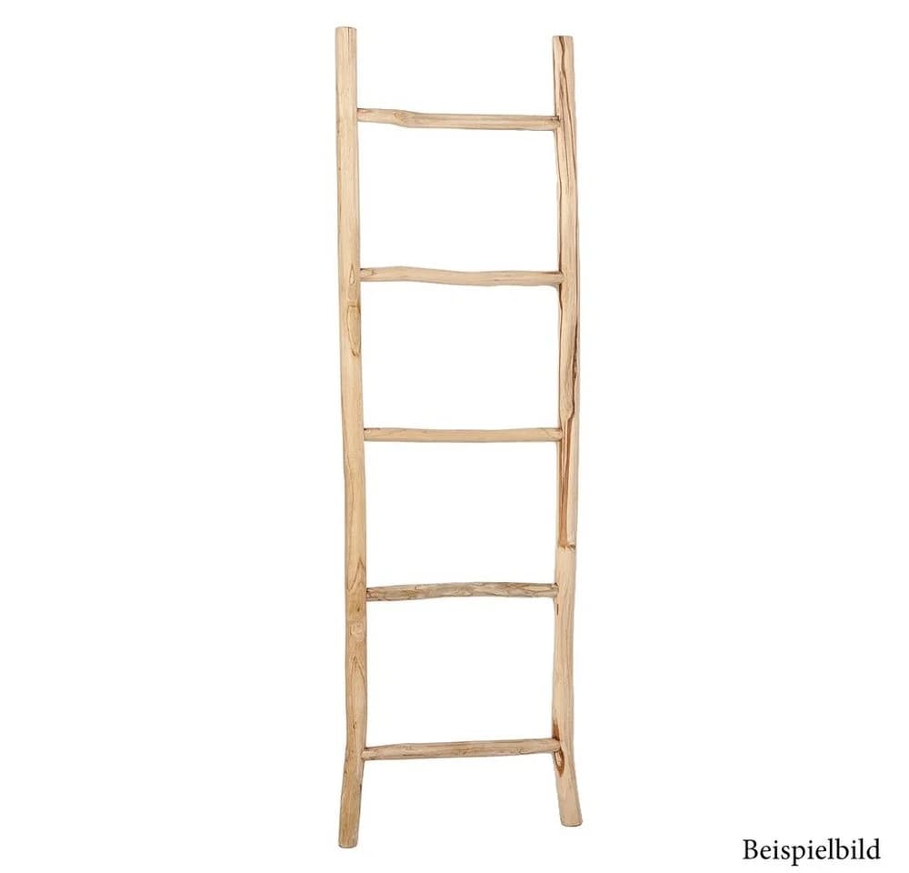 LebensWohnArt Deko-Leiter KEPALA ca. H150cm Natural Teak Handtuchhalter Kleiderständer - Bild 5