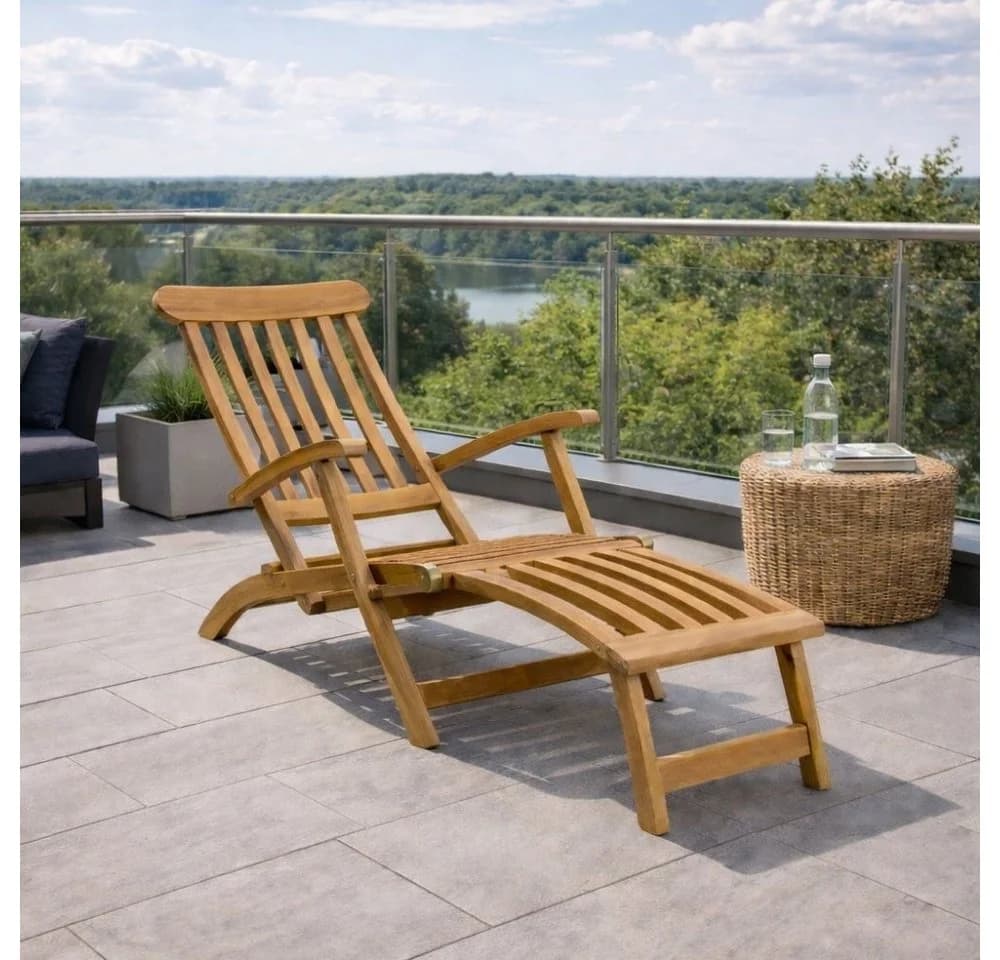LebensWohnArt Gartenliege KURSI Teak Sonnenliege klappbar - Bild 3