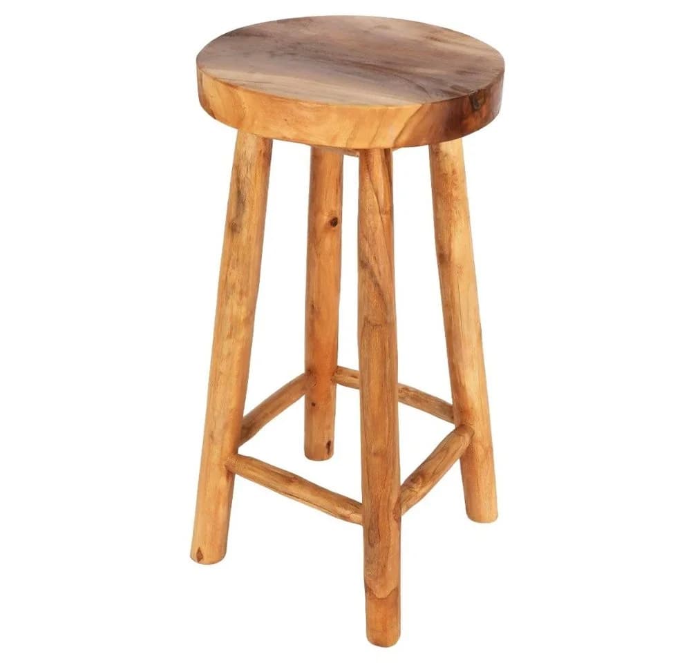 LebensWohnArt Barhocker Teak 75cm Handarbeit - Bild 2