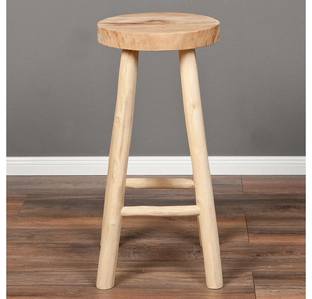 LebensWohnArt Barhocker Teak 75cm Handarbeit - Bild 3