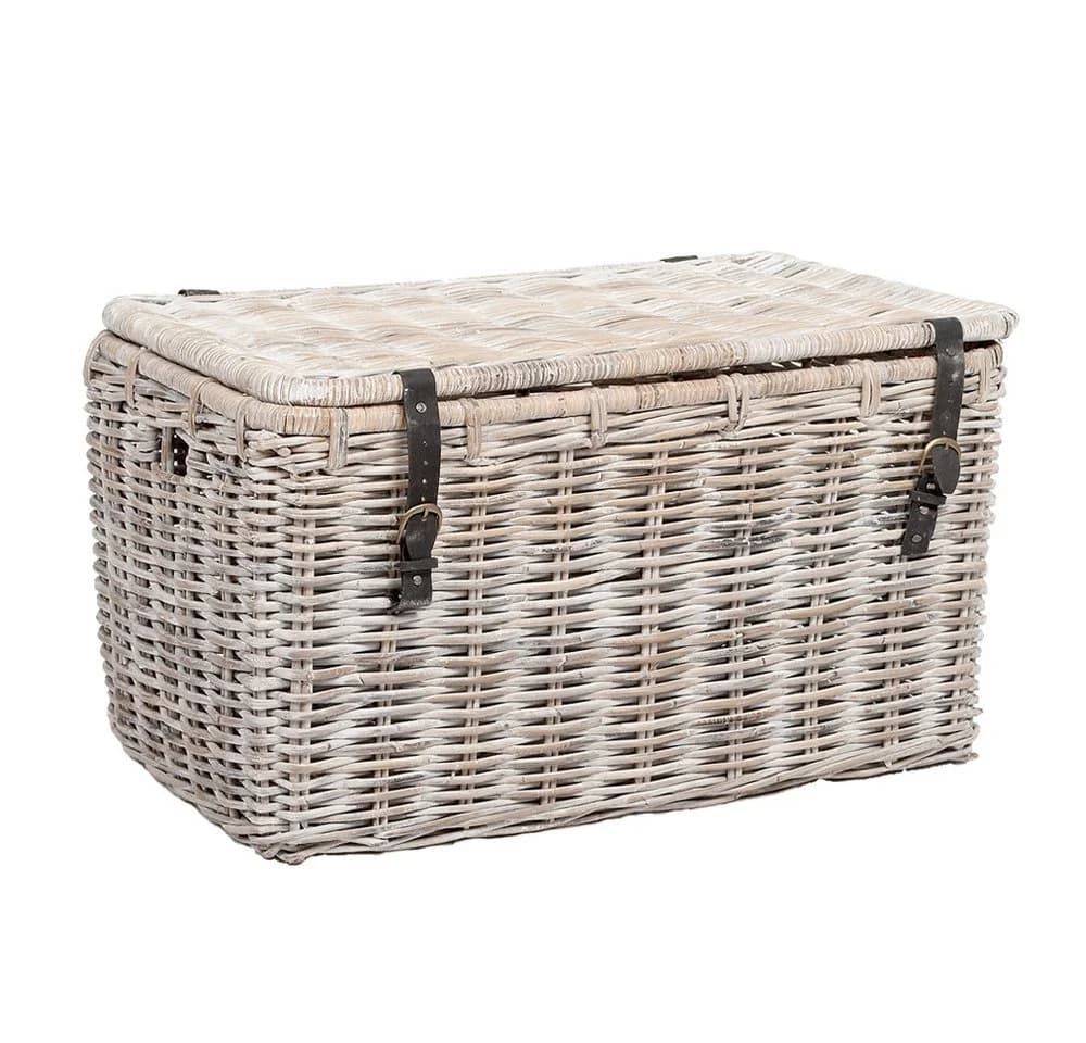 LebensWohnArt Rattan Truhe RESSY White Wash - Bild 2
