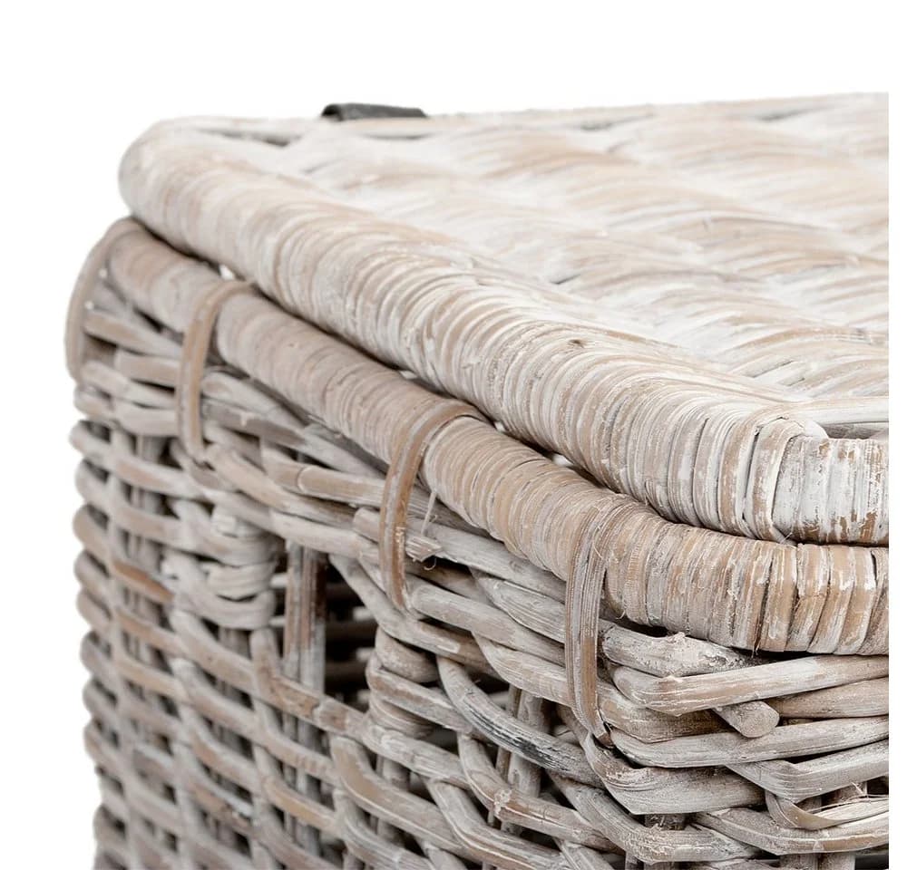 LebensWohnArt Rattan Truhe RESSY White Wash - Bild 3