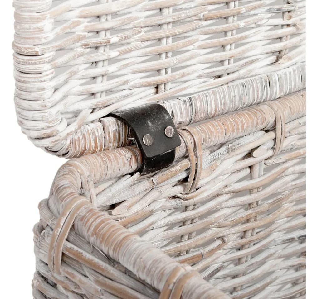 LebensWohnArt Rattan Truhe RESSY White Wash - Bild 4