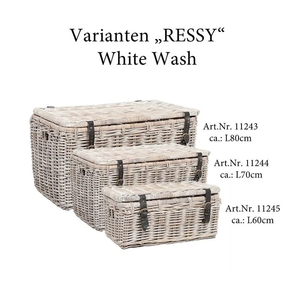 LebensWohnArt Rattan Truhe RESSY White Wash - Bild 5