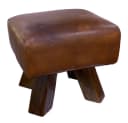 LebensWohnArt Sitzhocker MAXI-S Cognac Teak Bild 1