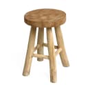 LebensWohnArt Sitzhocker Teak Hocker KANSAS Natural 45cm Beistelltisch Bild 2