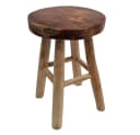 LebensWohnArt Sitzhocker Teak Hocker KANSAS Natural 45cm Beistelltisch Bild 4