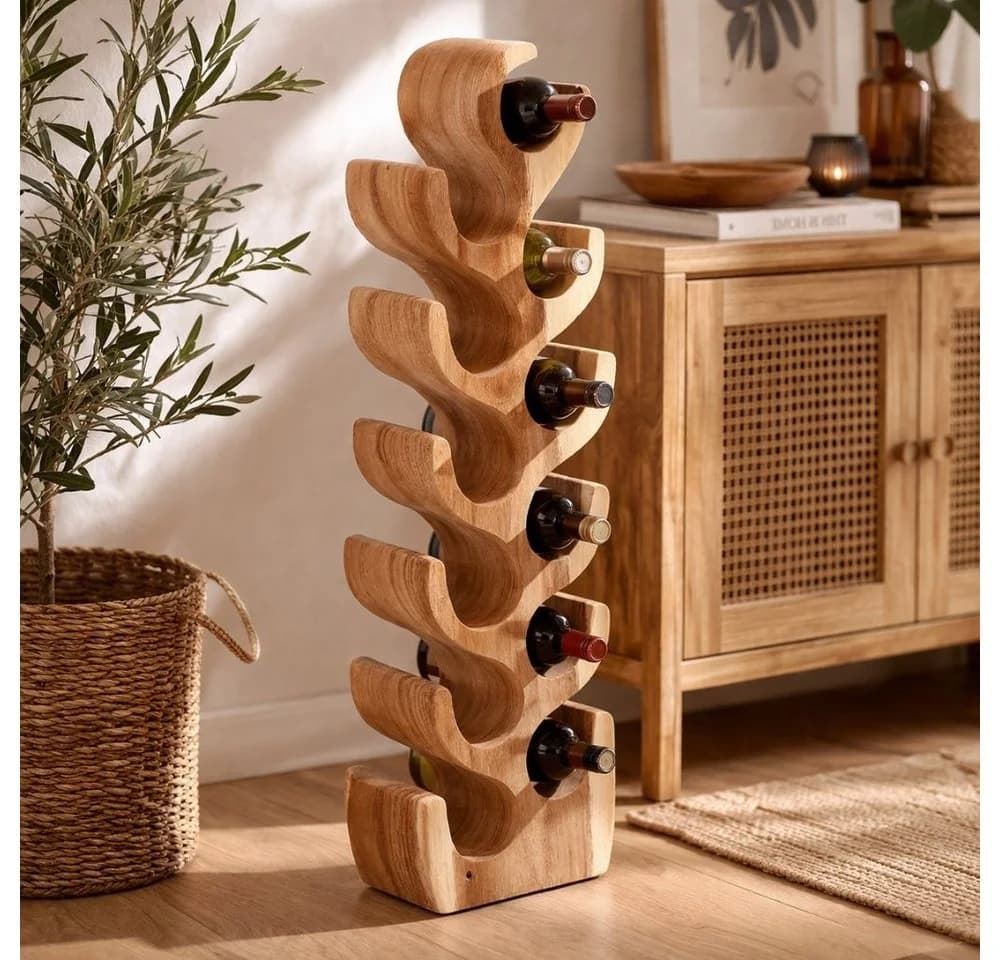 LebensWohnArt Weinregal Massivholz Suar 12 Flaschen - Bild 2