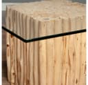 LebensWohnArt Couchtisch Teak NICO Natural inkl. Glasplatte 70x70cm Bild 3