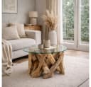 LebensWohnArt Couchtisch Teak TORA-rund ca. 70 cm Bild 2