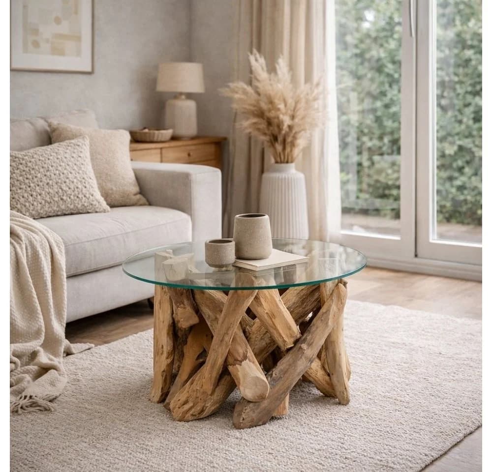 LebensWohnArt Couchtisch Teak TORA-rund ca. 70 cm - Bild 2
