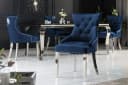 LebensWohnArt Stuhl LEON Samt blau mit Löwenkopf-Griff Chesterfield Bild 4