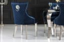 LebensWohnArt Stuhl LEON Samt blau mit Löwenkopf-Griff Chesterfield Bild 5