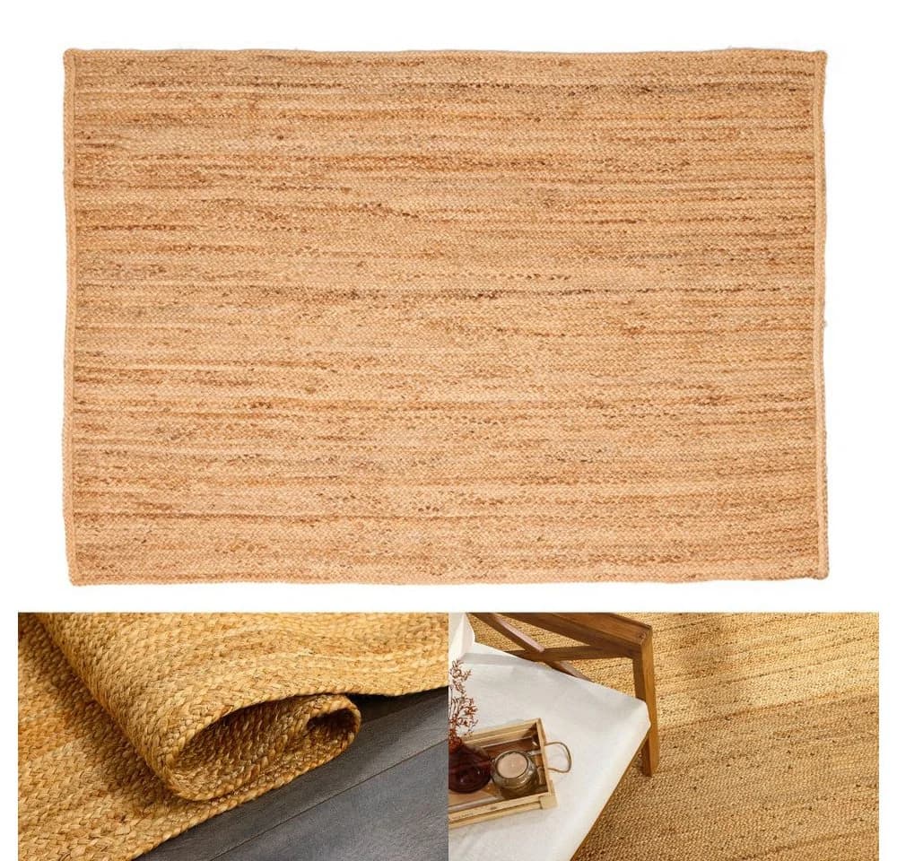 LebensWohnArt Teppich Natürlicher Jute-Teppich NATURE rechteckig diverse Größen