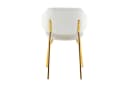 LebensWohnArt Stuhl MODA Weiss Bouclé Goldene Metallbeine Modern Bild 5