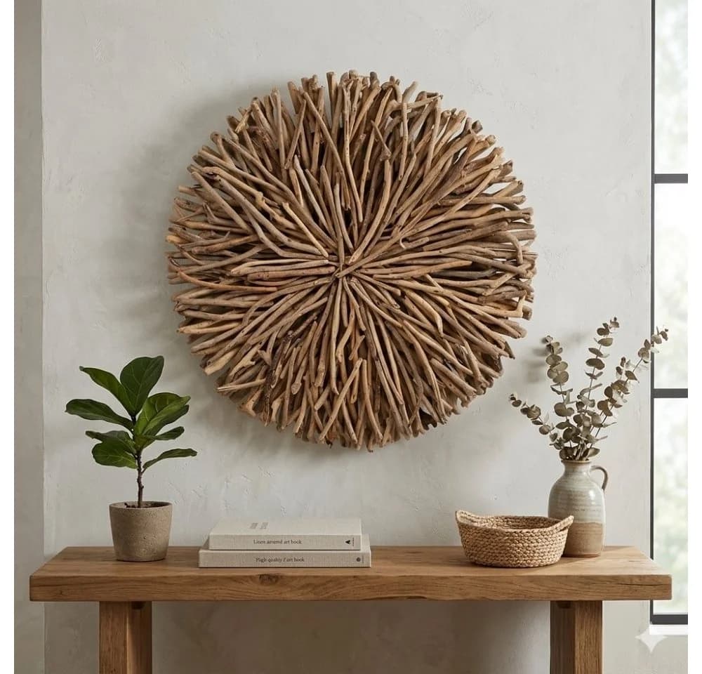 LebensWohnArt Wand-Deko-Objekt BULAT Treibholz Natural Ø 50cm - Bild 2