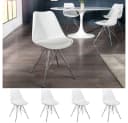 LebensWohnArt Stuhl NORWAY 4er Set Weiß Silber Bild 1
