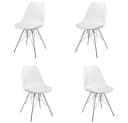 LebensWohnArt Stuhl NORWAY 4er Set Weiß Silber Bild 2