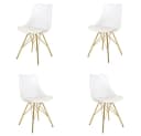 LebensWohnArt Stuhl NORWAY 4er Set Weiss Gold Bild 2