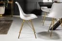 LebensWohnArt Stuhl NORWAY 4er Set Weiss Gold Bild 3