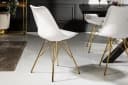 LebensWohnArt Stuhl NORWAY 4er Set Weiss Gold Bild 4