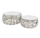 LebensWohnArt RIXOS-Leaf Couchtisch-Set 2-tlg. Marmor Silber Bild 2