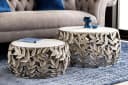 LebensWohnArt RIXOS-Leaf Couchtisch-Set 2-tlg. Marmor Silber Bild 4
